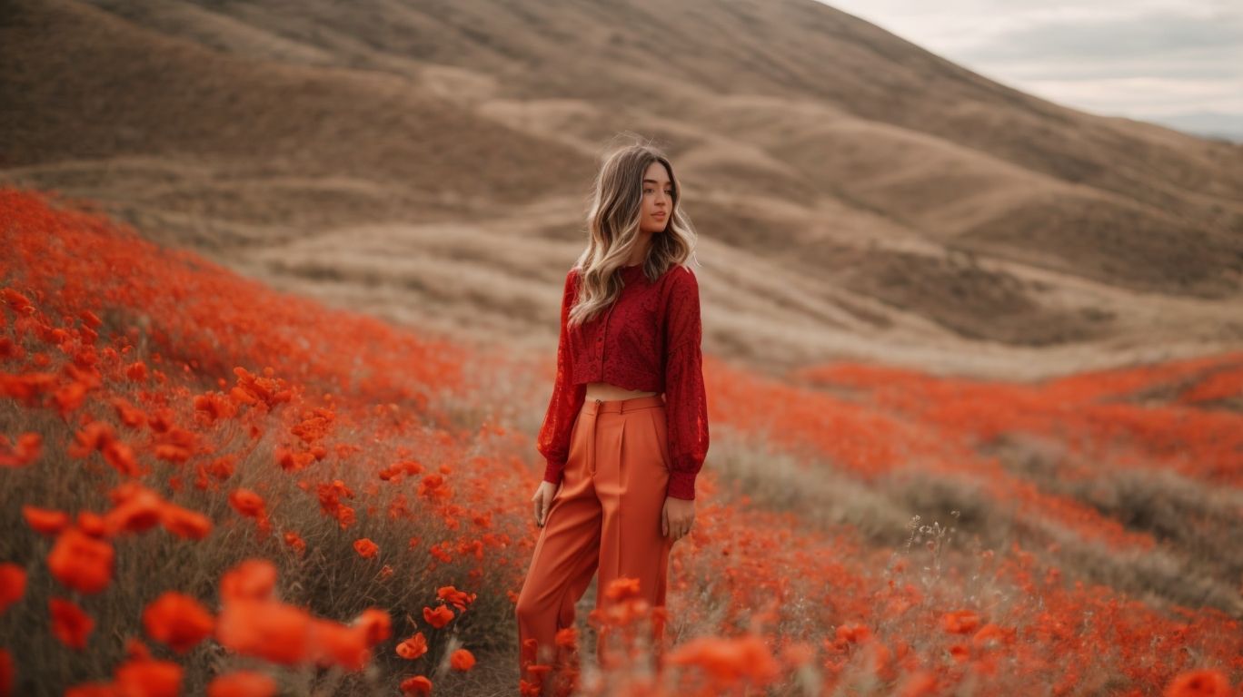What goes with Coquelicot color pant?