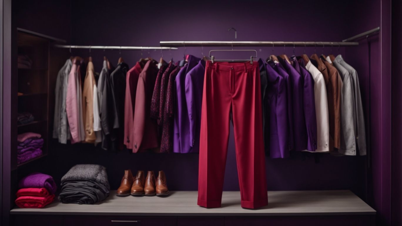 What goes with Middle red purple color pant?