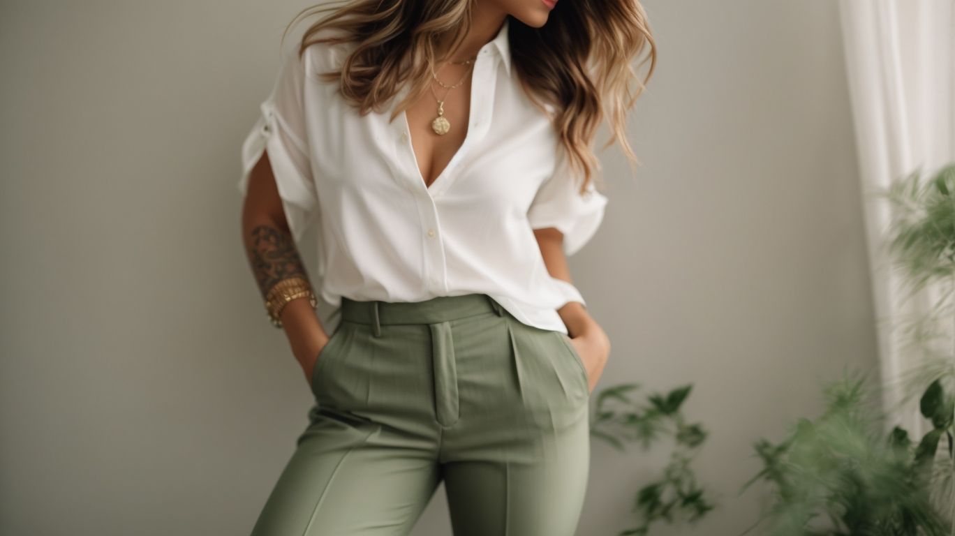 What goes with Misty moss color pant?