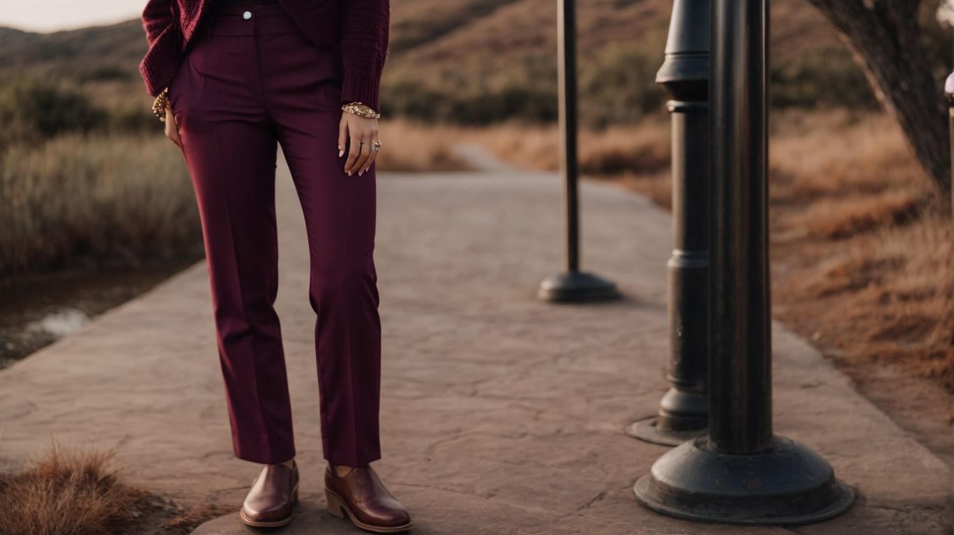What goes with Plum (web) color pant?
