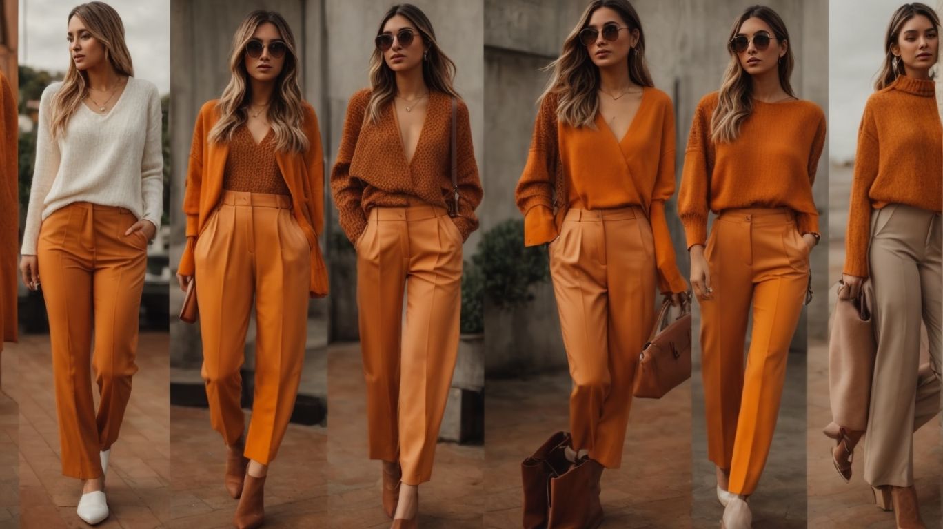 What goes with Pumpkin color pant?