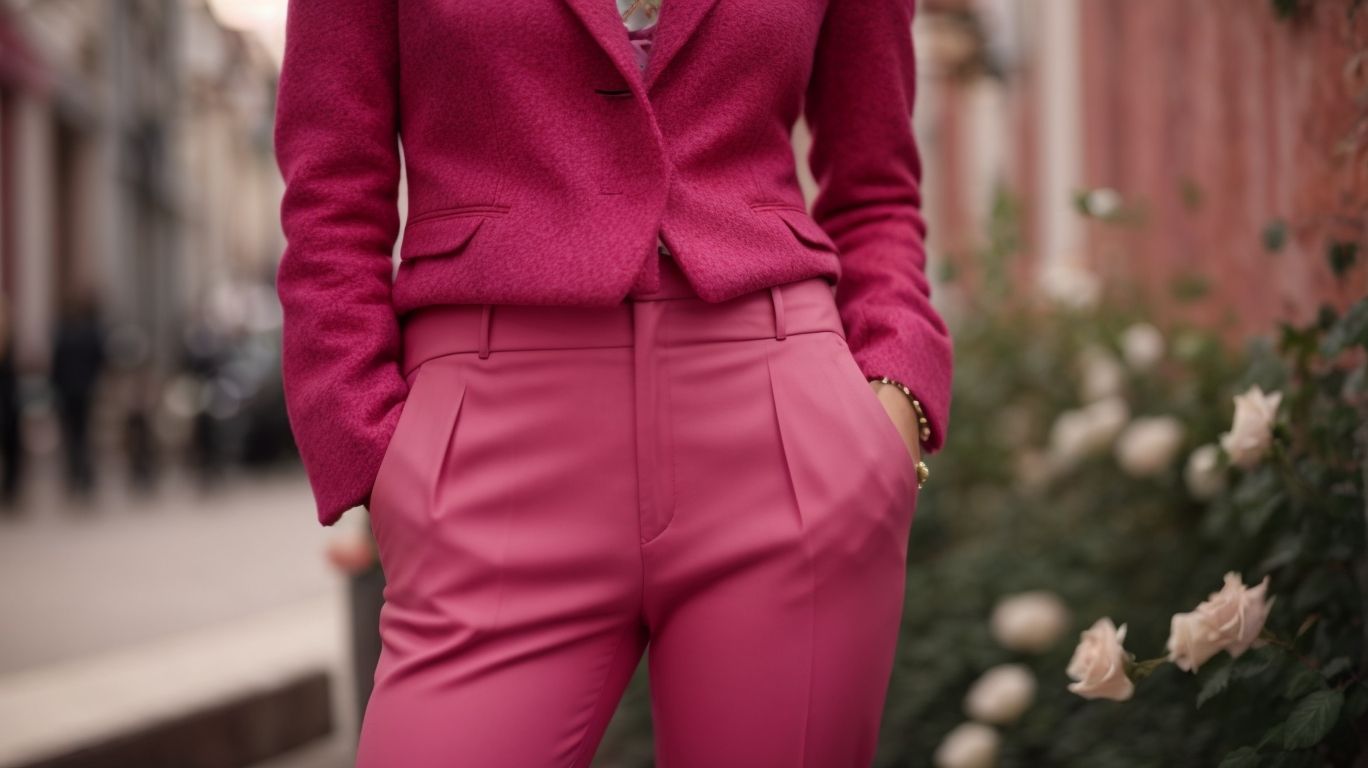 What goes with Raspberry rose color pant?