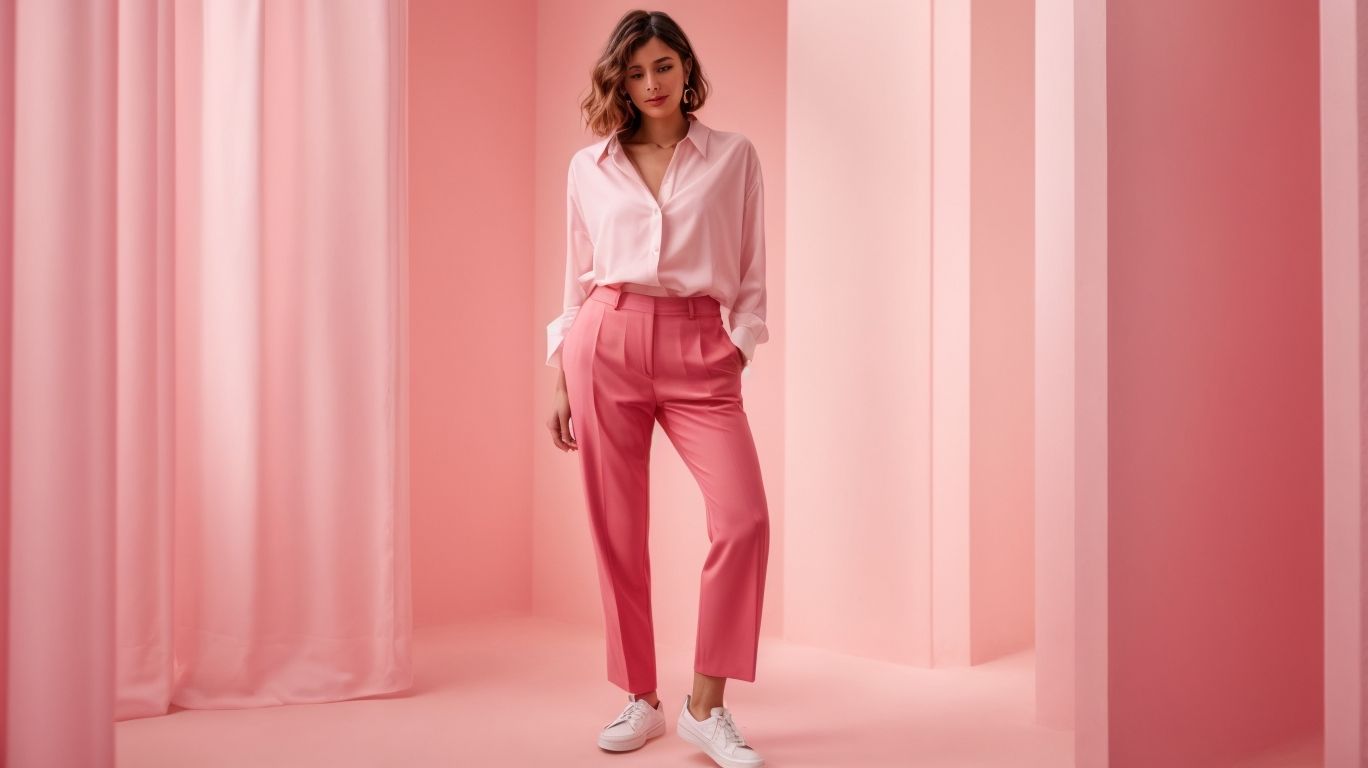 What goes with Rose bonbon color pant?