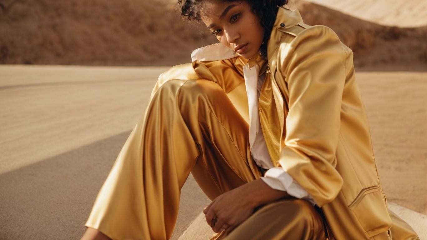 What goes with Satin sheen gold color pant?